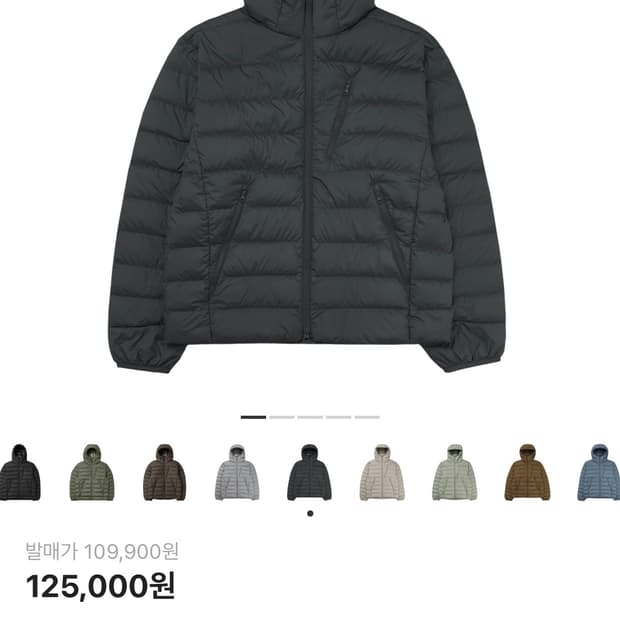 무신사 스탠다드 시티 레저 후디드 라이트 다운 재킷 그레이 2XL