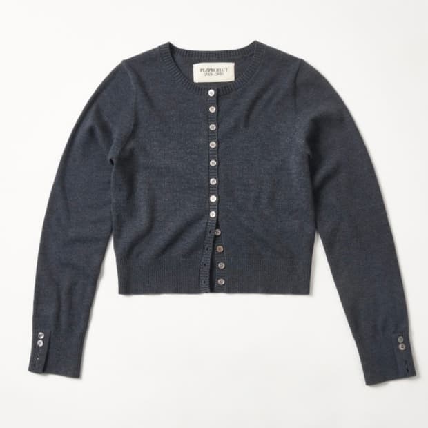 플리즈프로젝트 라운드 버튼 가디건 그레이