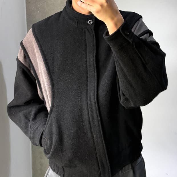 인터메조 90's 2-패널 울 봄버 자켓