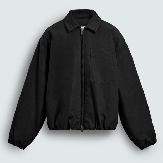 Zara 자라 왁스 마감 데님 패디드 자켓 블랙 L 새상품