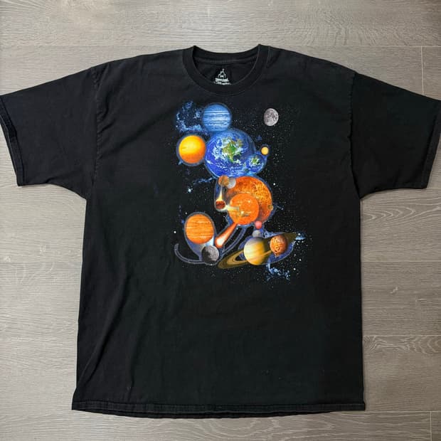 [90s-00s] 디즈니x 헤인즈 미키마우스 우주 티셔츠