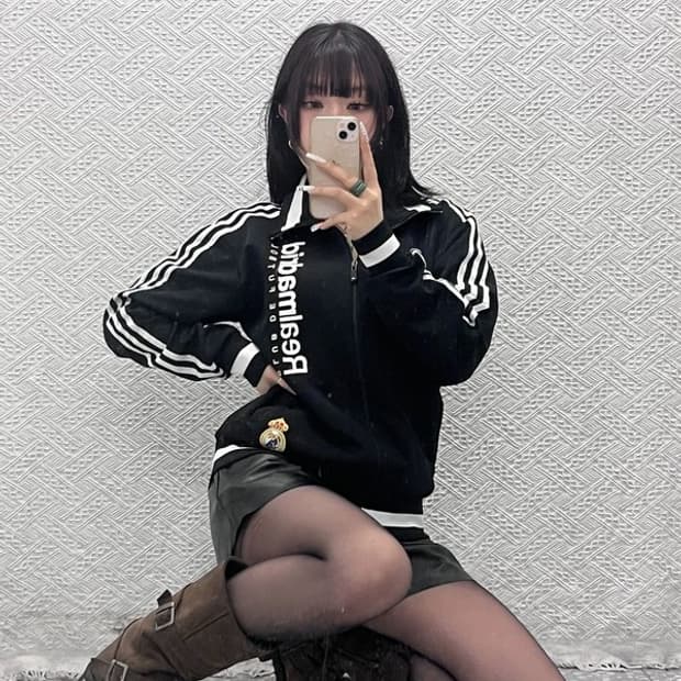 아디다스 희귀 레알마드리드 스트릿 펑크 져지 집업 95 C10836