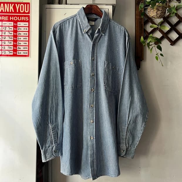 [L]90's OSH KOSH 오시코시 USA 히코리 워크 데님 셔츠