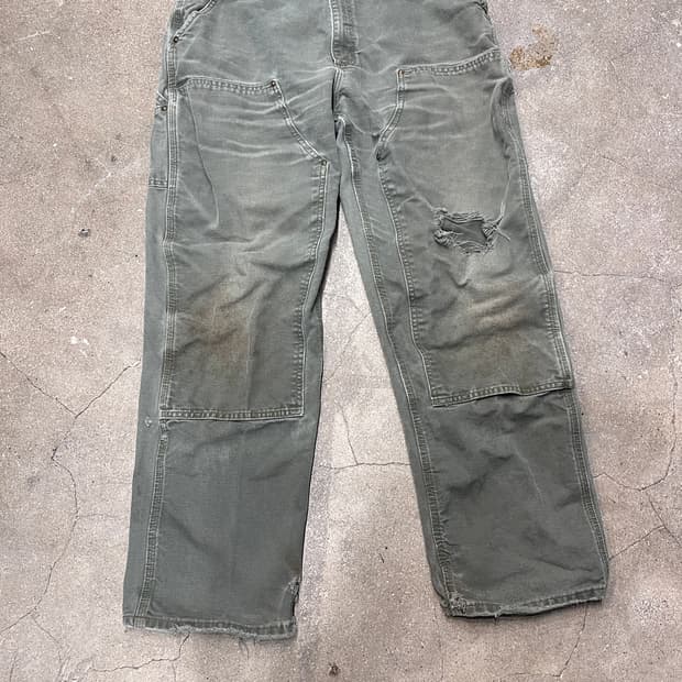 칼하트 더블니 모스그린 덩가리핏