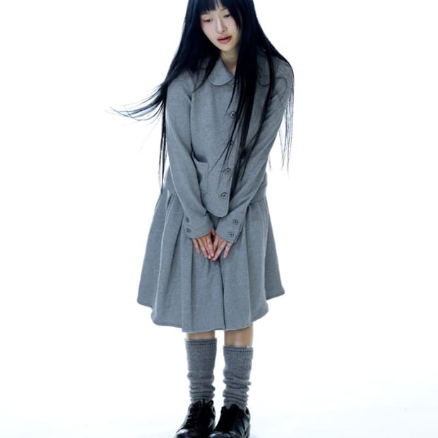 코이세이오 코지 스웻 자켓 스커트 셋업 그레이