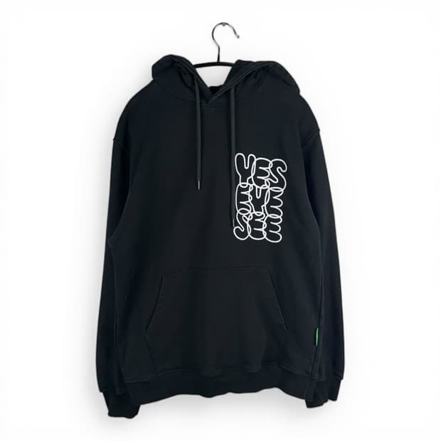 (S) 예스아이씨 로고 후드 티 블랙