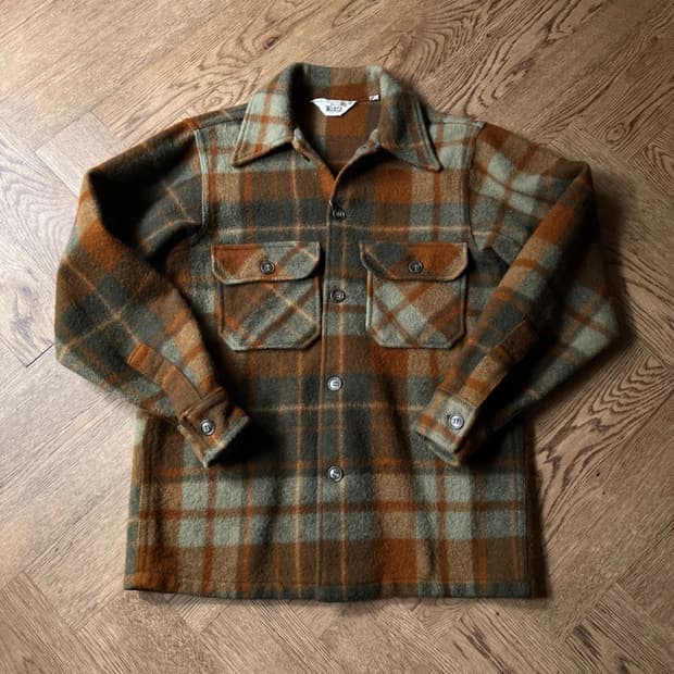 [S]70's 울리치 USA 우먼스 체크 울 셔츠