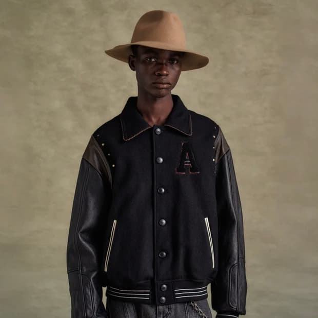 앤더슨벨 레더 바시티자켓