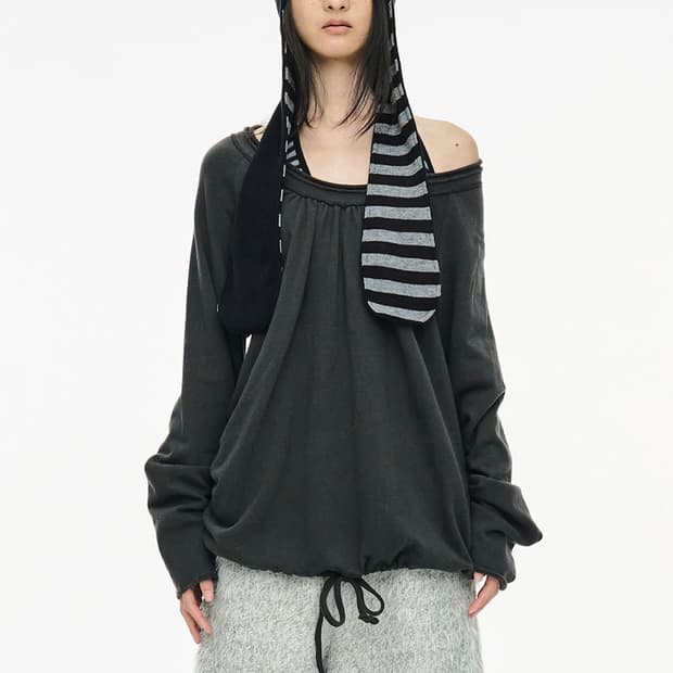 세릭 cerric 라운드 햄스트링 탑 차콜