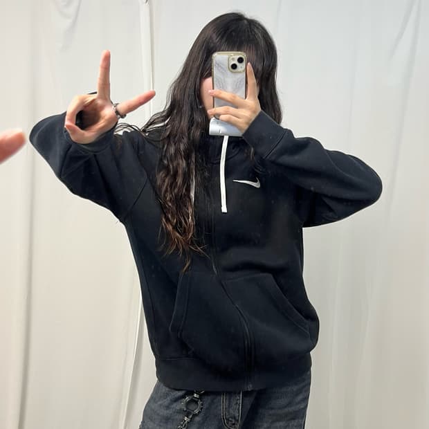 Nike black hood zip-up 