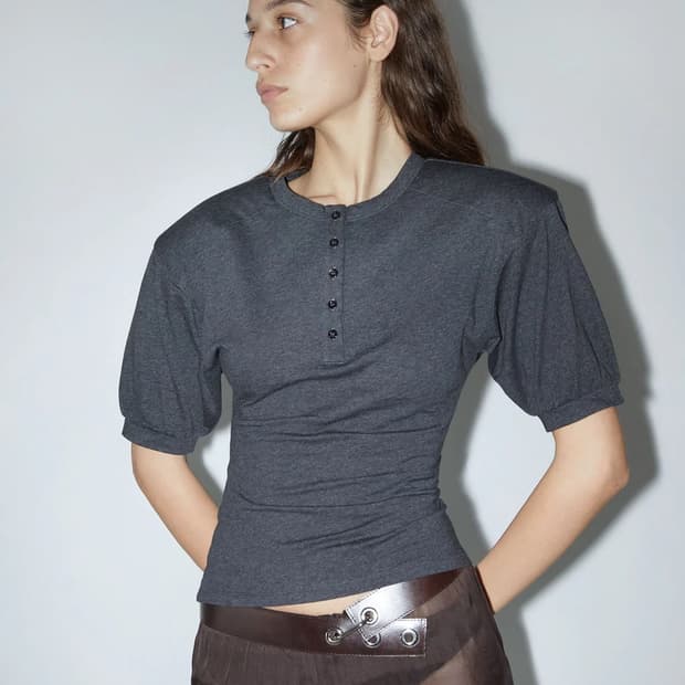 [S,M,L]팔로마울 Renfo 숏 슬리브리스 탑