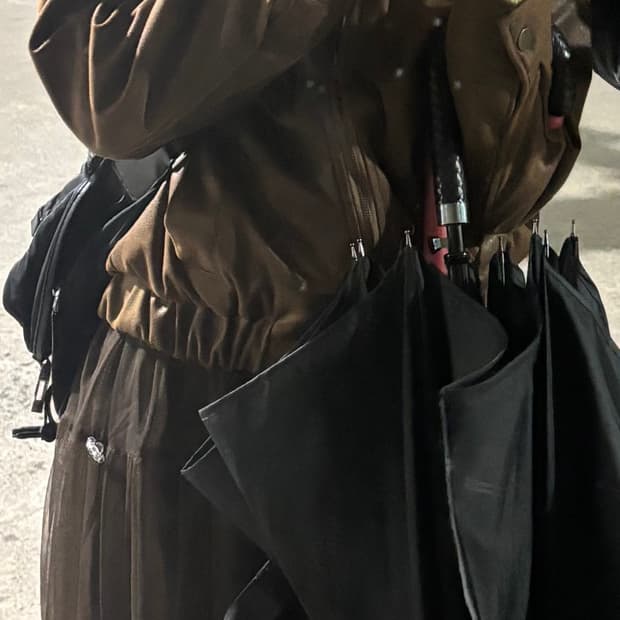 브라운 가죽 블루종 자켓