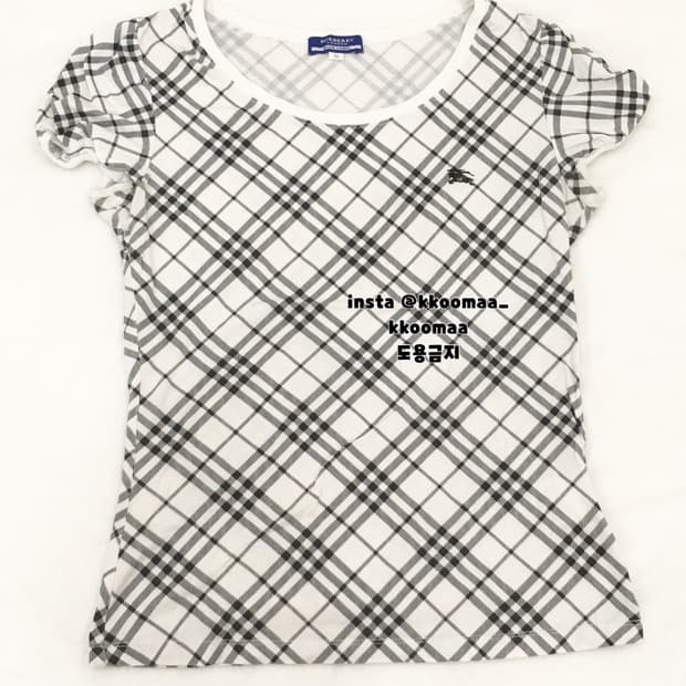 버버리 노바체크 반팔 퍼프티 티셔츠 히메갸루깔