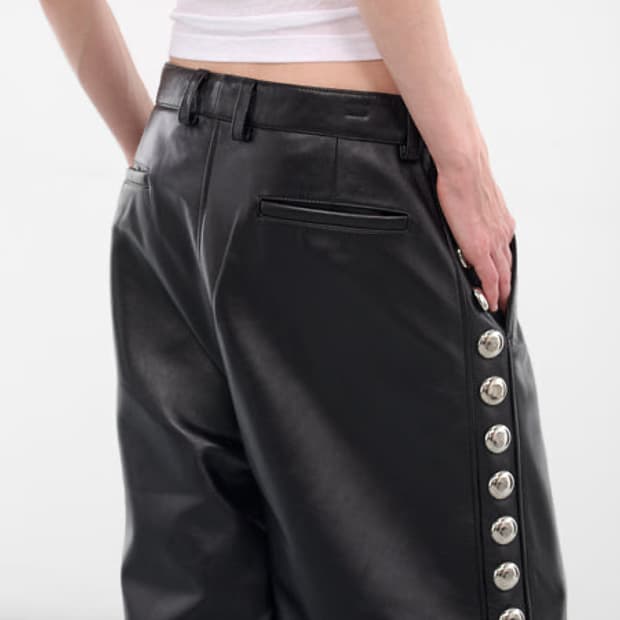 스터드 레더 팬츠