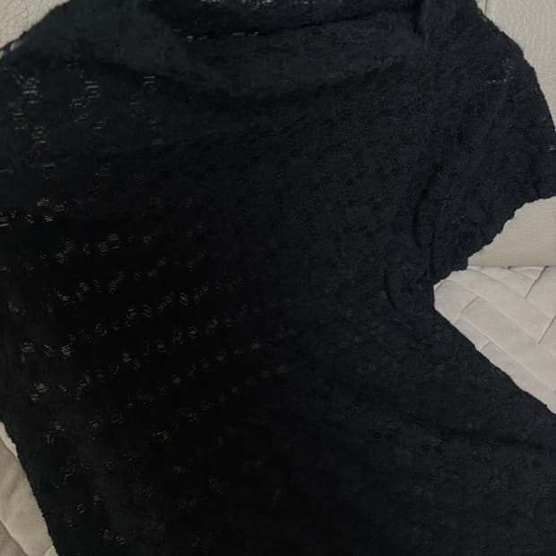 레이스 시스루 반팔티