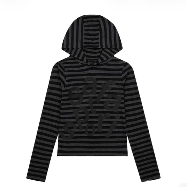 사파리스팟 1/2 티켓팅 스트라이프 보더 후디 블랙