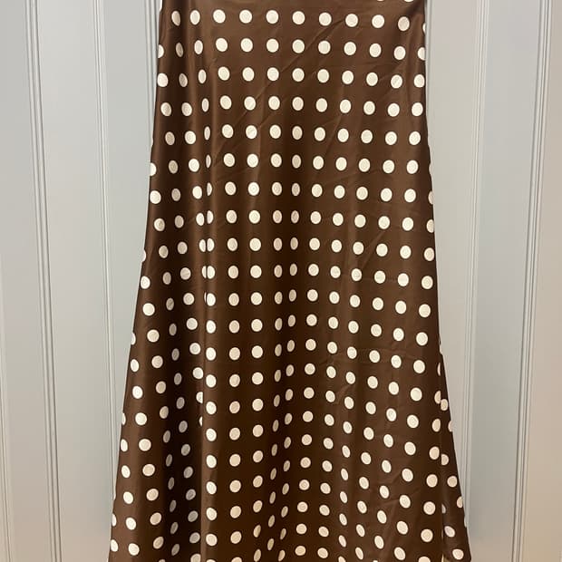 브라운 도트 스커트 M