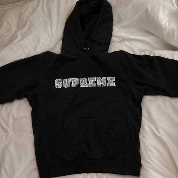 Supreme 슈프림 레이스 후드티 후드 스웨트셔츠 블랙 - 22ss