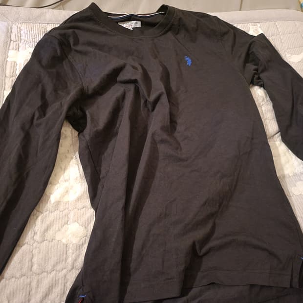 U.S.POLO ASSN. 남성 긴팔 티셔츠 블랙 XL