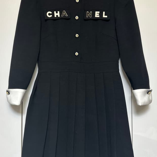 샤넬 블랙 플리츠 원피스 정품