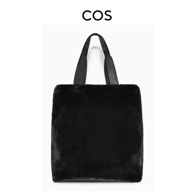 COS 코스 리버서블 포우 퍼 라인 패딩 쇼퍼백 블랙 