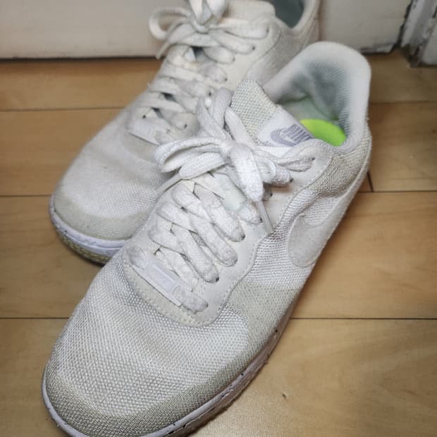 (260)나이키 에어포스 1 로우 크레이터 플라이니트 화이트 울프 그레이