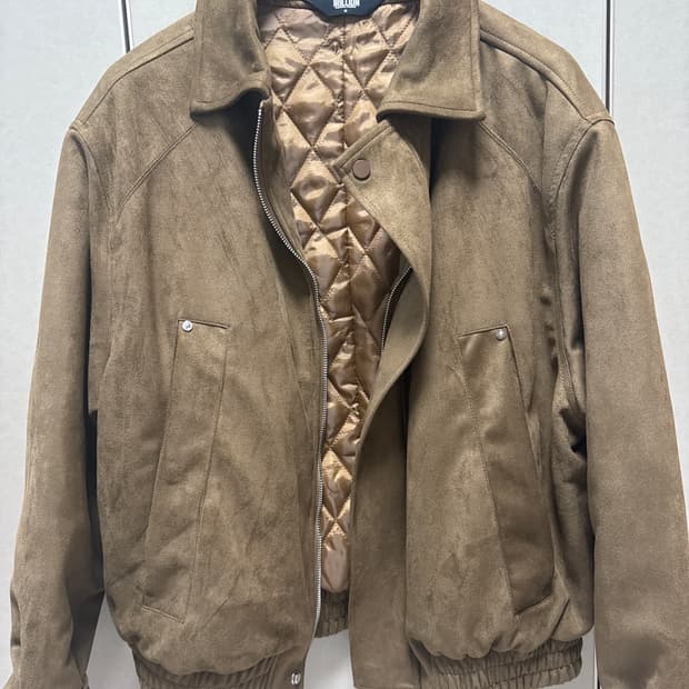 트릴리온 스웨이드 리벳 블루종 집업 자켓(브라운)