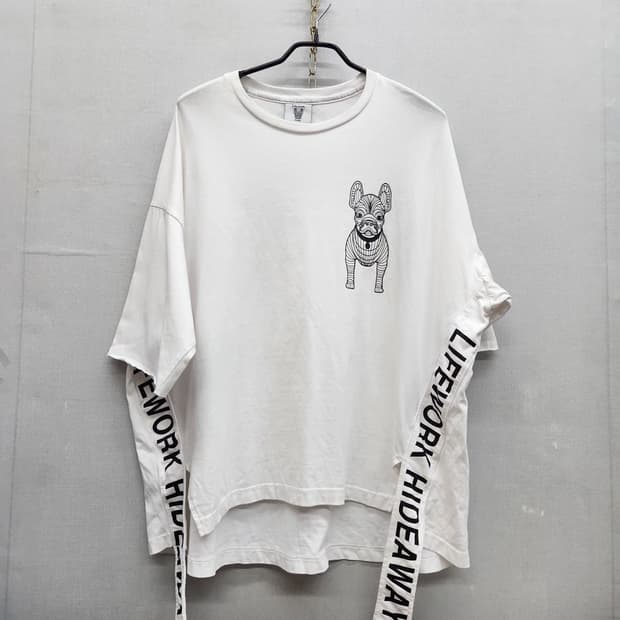 라이프워크 로고 사이드라인 테이프 오버핏 반팔 F(2XL)