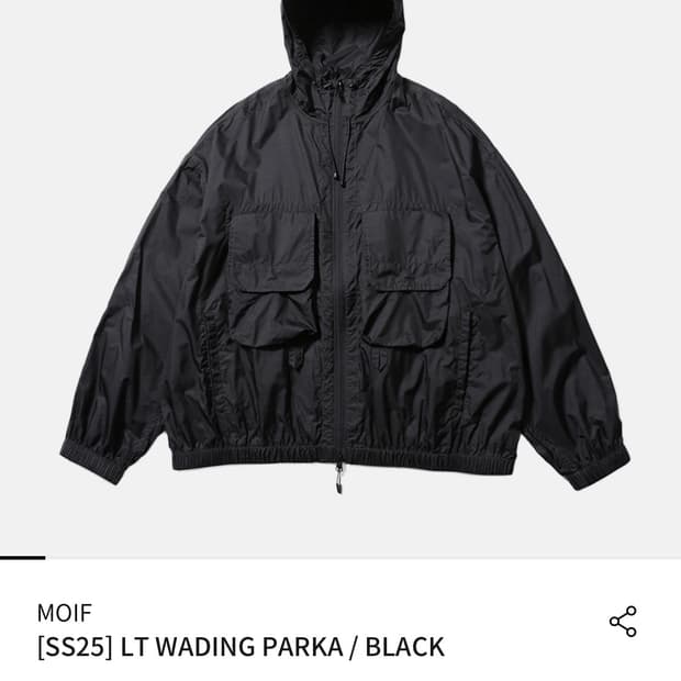 모이프 [SS25] LT WADING PARKA / BLACK 3사이즈