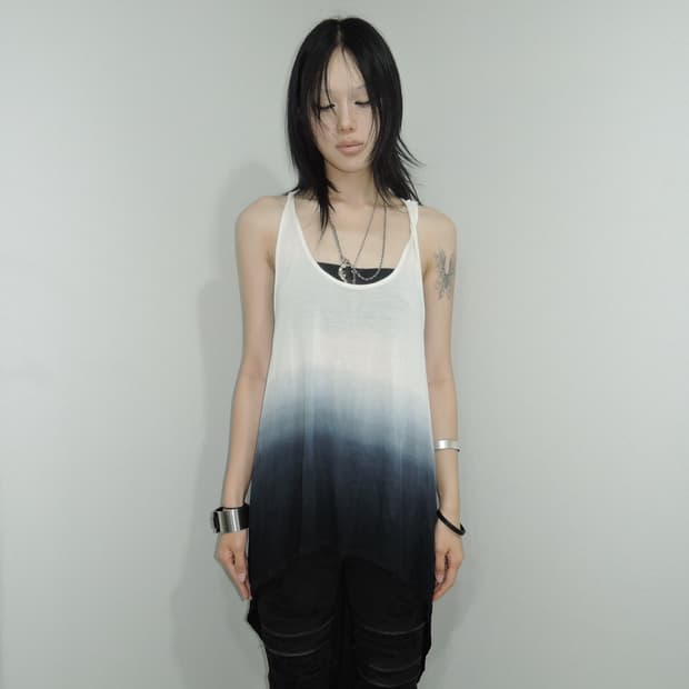 Dip-Dye Asymmetric Racerback Tank Top