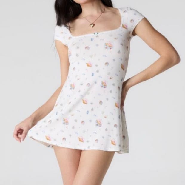 (택있는 새상품) Glowny 글로니 ivory shell 미니원피스 