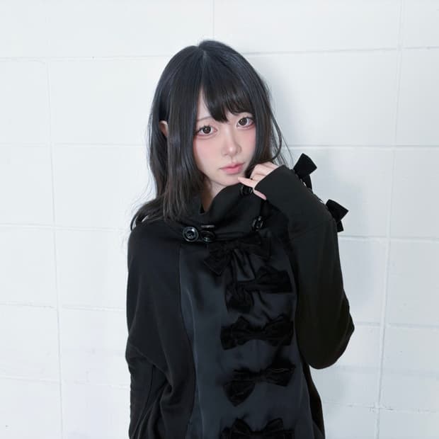 RiBBon&BuTTon nylon/knitmix highneck top