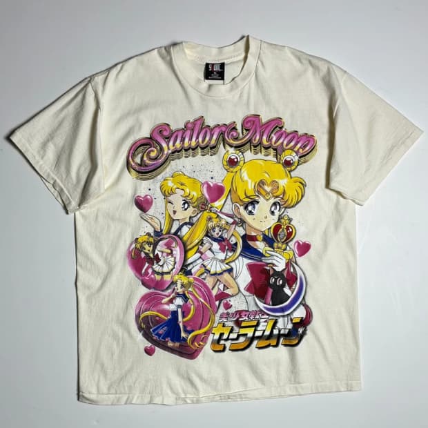 Selected USA 세일러문 그래픽 코튼 반팔 티셔츠 R1400