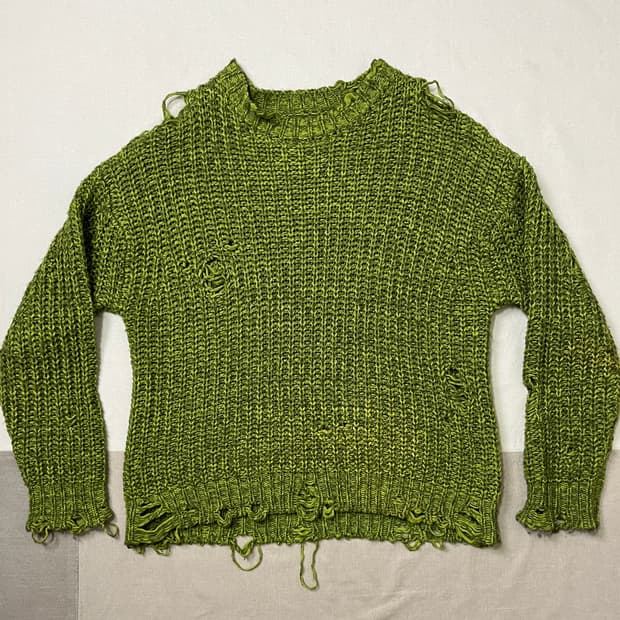 카미야 데미지 니트 kamiya distressed knit