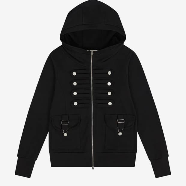 러브이즈트루 EL PIRATE HOOD ZIP UP 나폴레옹 자켓 블랙