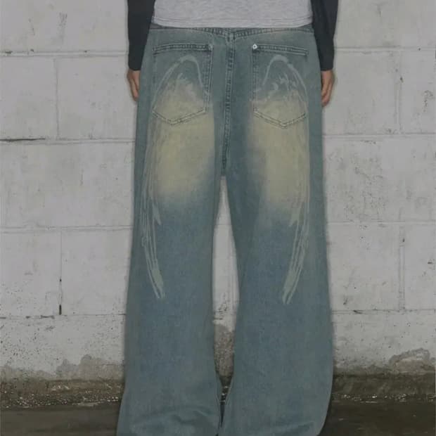 팬시클럽 엔젤 빈티지 워싱 핀턱 팬츠 1size