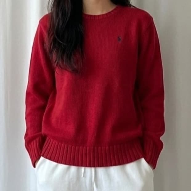 폴로 랄프로랜 레드 니트