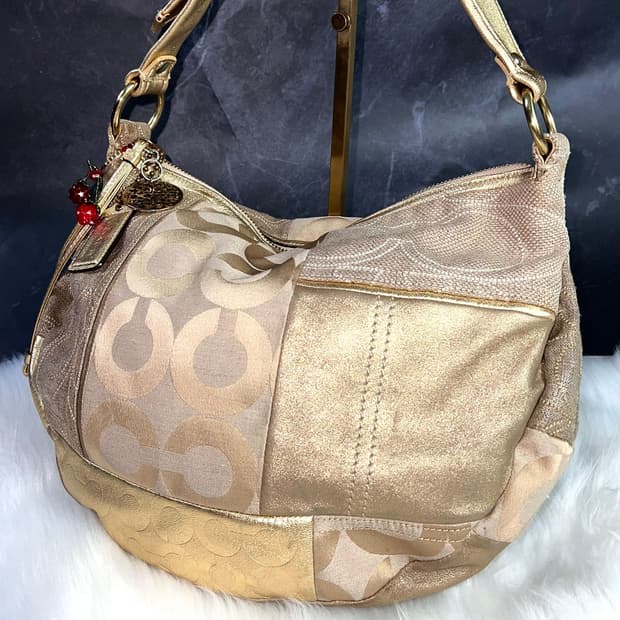 Coach Antique Champagne Patchwork Hobo