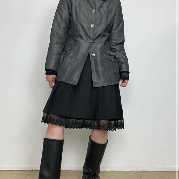 빈티지 레이스 미디스커트