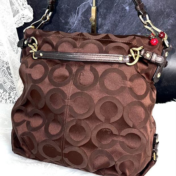 Coach Mahogany Brown Signature Hobo 2way