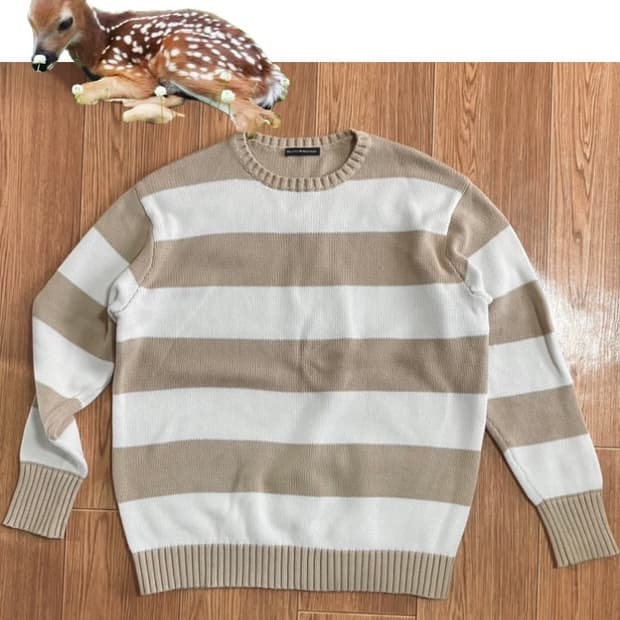 브랜디멜빌 브리아나 스트라이프 니트 스웨터 베이지