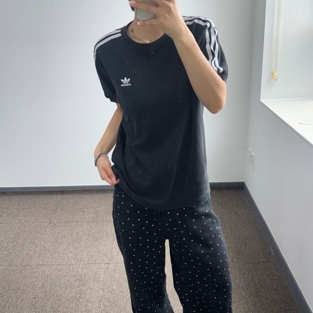 Adidas 아디다스 파이어버드 블랙 트랙탑 반팔 