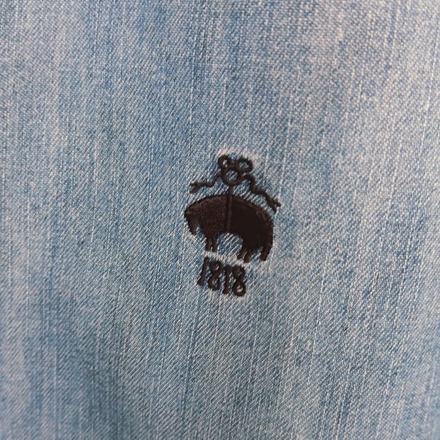 Brooks Brothers 레드플리스 골든플리스 로고 데님 셔츠 (S)