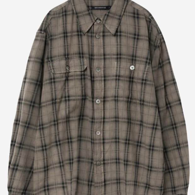 (3)해칭룸 Shirt Long Over Dyed Check Desert