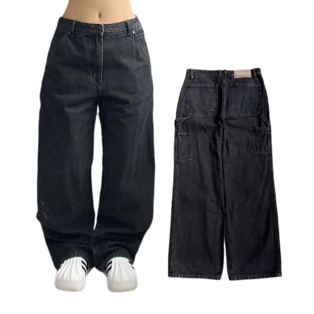 인사일런스 카펜터 흑청 와이드 데님팬츠