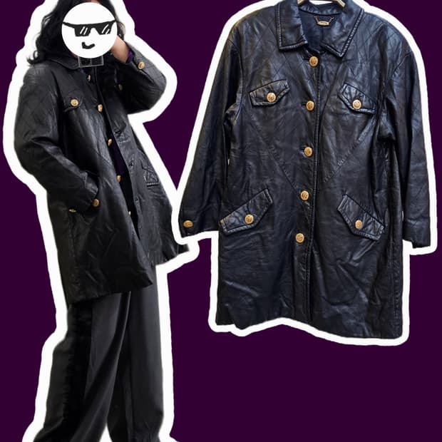 Rope 샤st 금장 아가일 램스킨 자켓