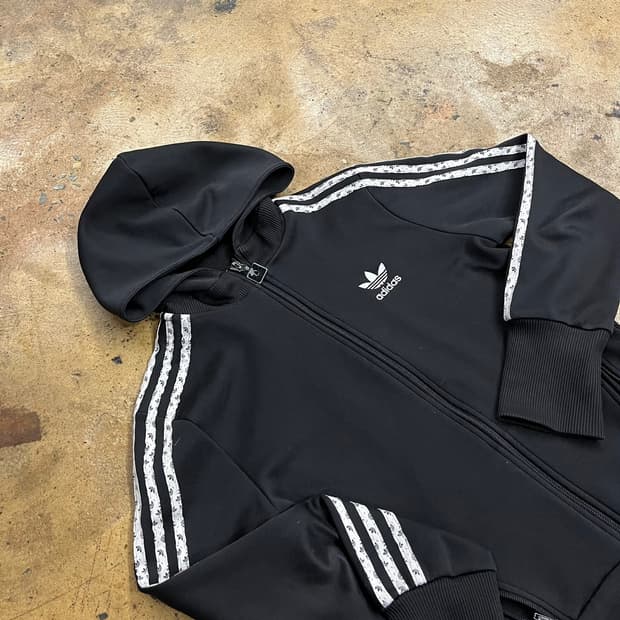 아디다스 블랙 파이어버드 후플 플락 후드집업 져지 95