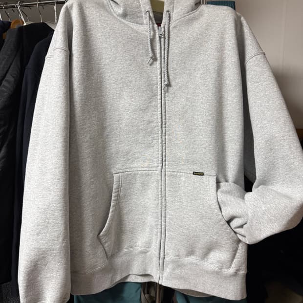슈프림 그레이 집업후드 XL 새상품