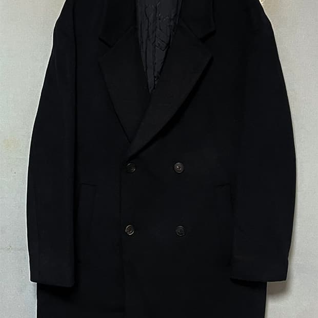 SIEG 지이크 남자 모직 롱코트 블랙 오버핏 L 100