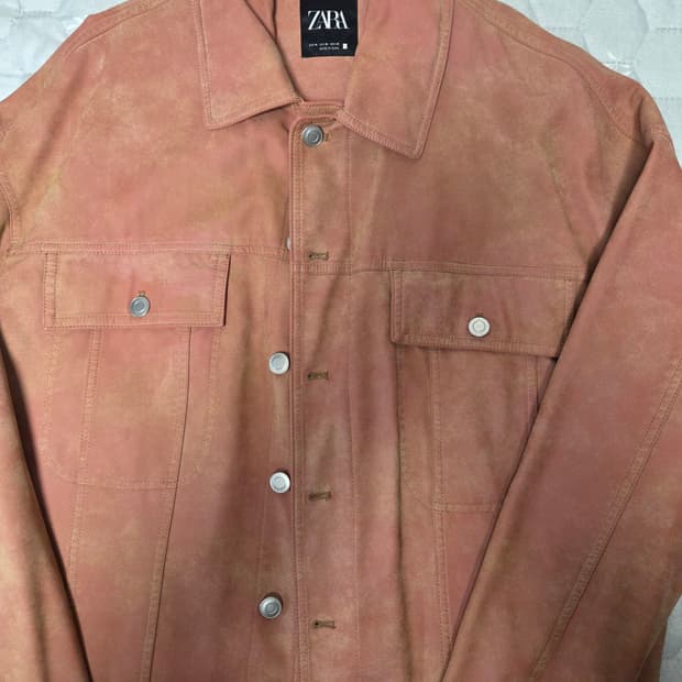 자라 빈티지 워싱 페이크 스웨이드 자켓  m사이즈